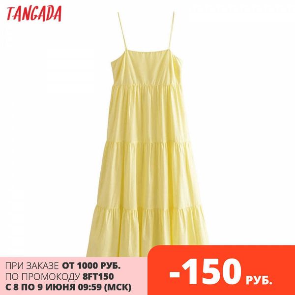 tangada women solid yellow cotton long dress strap sleeveless side zipper fashion lady elegant dresses vestido 3h319 210609, Black;gray
tangada women solid yellow cotton long dress strap sleeveless side zipper fashion lady elegant dresses vestido 3h319 210609, Black;gray