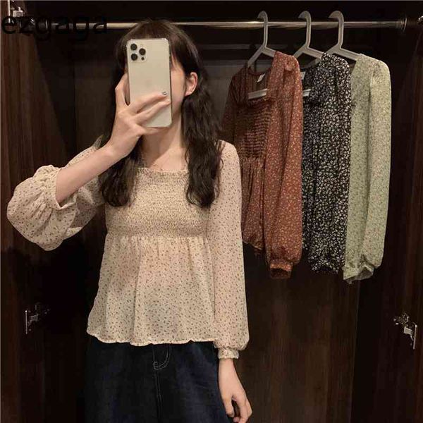 ezgaga korean chic women blouse floral printed spring new long sleeve slim thin female shirts all-match sweet casual 210430, White
ezgaga korean chic women blouse floral printed spring new long sleeve slim thin female shirts all-match sweet casual 210430, White