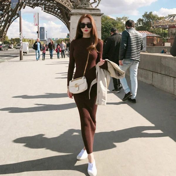 casual dresses slim maxi knitted women winter 2021 warm elasticity pullover o-neck long sleeves pencil party dress elegant bodycon, Black;gray
casual dresses slim maxi knitted women winter 2021 warm elasticity pullover o-neck long sleeves pencil party dress elegant bodycon, Black;gray
