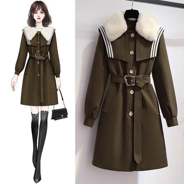 women's wool & blends jacket women coat woolen winter navy veste manteau femme, Black
women's wool & blends jacket women coat woolen winter navy veste manteau femme, Black