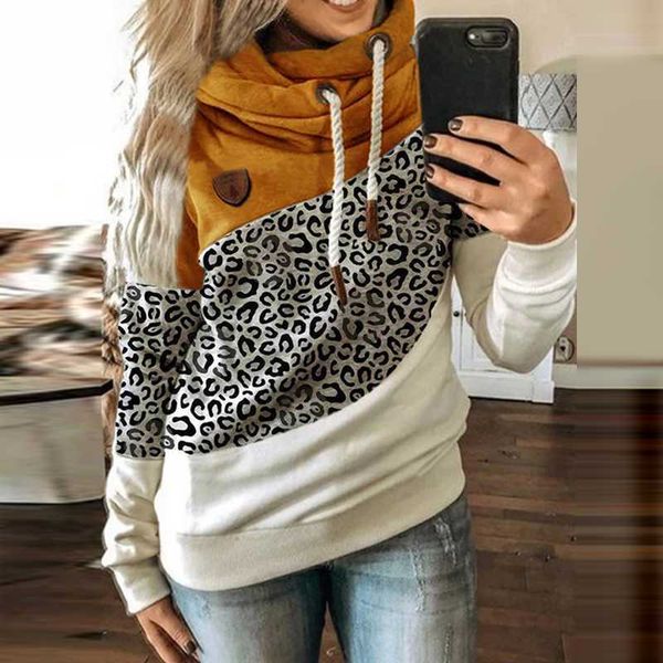 women patchwork hooded sweatshirt autumn winter leopard print harajuku drawstring hoodie casual long sleeve pullover female y0820, Black
women patchwork hooded sweatshirt autumn winter leopard print harajuku drawstring hoodie casual long sleeve pullover female y0820, Black