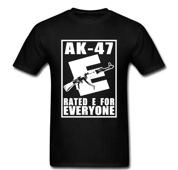 AK-47 for everyone rated E anarchy revolution government police T-shirt, White;black
AK-47 for everyone rated E anarchy revolution government police T-shirt, White;black
