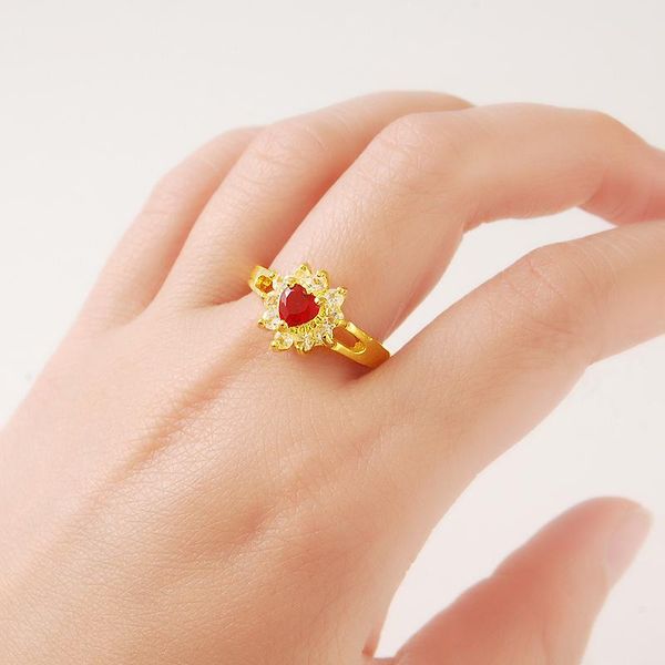 wedding rings 24k pure gold women ring jewelry plating engraved luxury red stone exquiste flower fashion finger, Slivery;golden
wedding rings 24k pure gold women ring jewelry plating engraved luxury red stone exquiste flower fashion finger, Slivery;golden