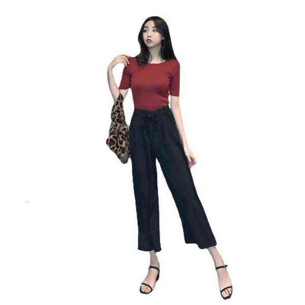 2021 korean version loose and thin women's high waist drop wide leg pants lace up casual straight, Black;white
2021 korean version loose and thin women's high waist drop wide leg pants lace up casual straight, Black;white