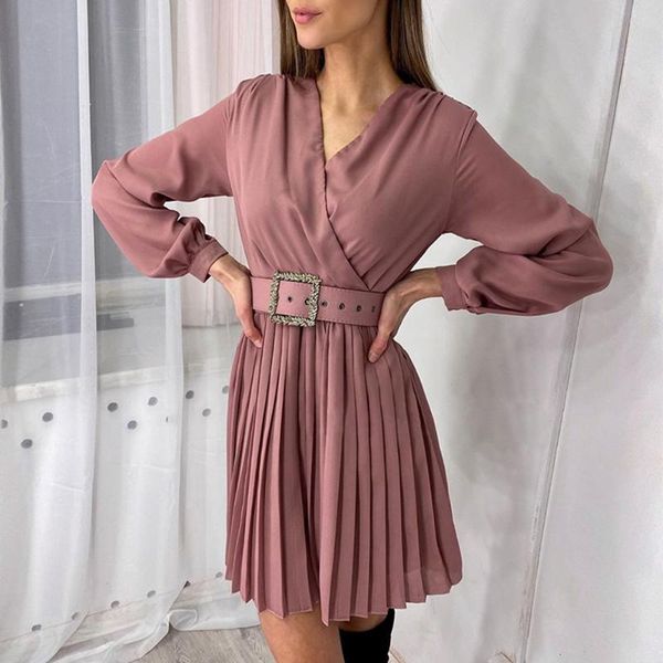 casual dresses v-neck work dress long sleeve belt pleated short spring autumn slim ladies sashes 2021, Black;gray
casual dresses v-neck work dress long sleeve belt pleated short spring autumn slim ladies sashes 2021, Black;gray