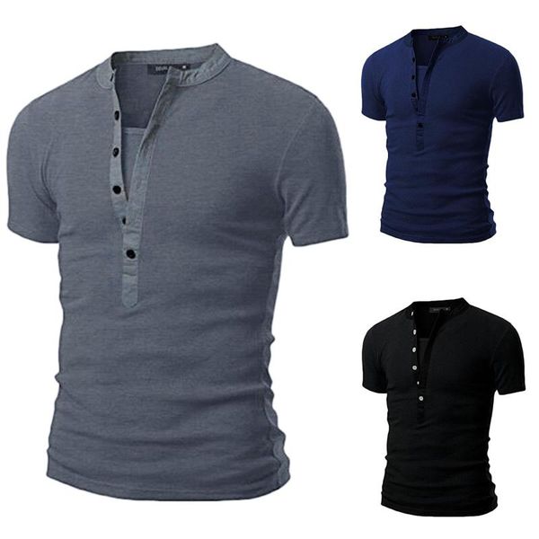 men's t-shirts solid color men t shirt summer casual buttons short sleeve t-shirt fitness henley collar tees clothes shirts camisetas, White;black
men's t-shirts solid color men t shirt summer casual buttons short sleeve t-shirt fitness henley collar tees clothes shirts camisetas, White;black