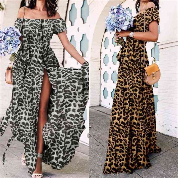women sundress party maxi dress summer leopard print high waist long robe elegant off shoulder ruffles vestidos, Black;gray
women sundress party maxi dress summer leopard print high waist long robe elegant off shoulder ruffles vestidos, Black;gray