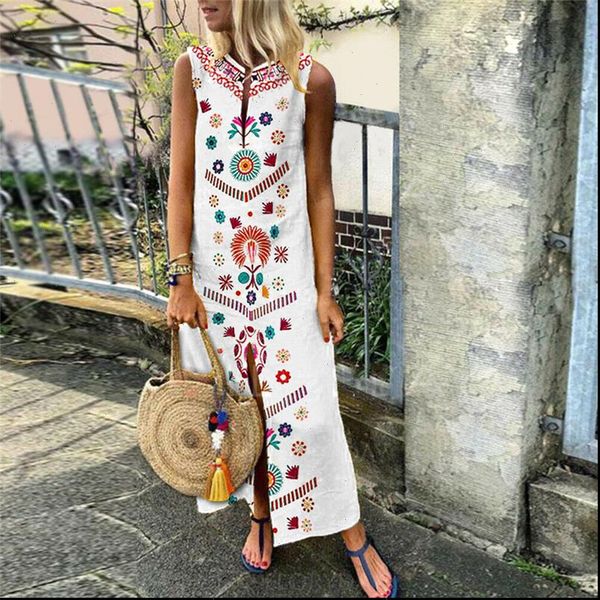 vintage floral print casual womens dress loose boho long sleeveless slit maxi size 5xl sundress summer beach vestido, Black;gray
vintage floral print casual womens dress loose boho long sleeveless slit maxi size 5xl sundress summer beach vestido, Black;gray