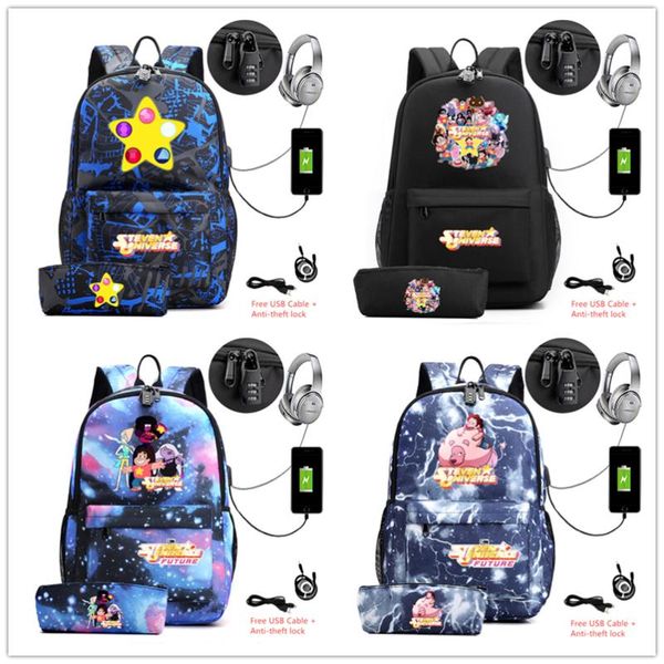 backpack 2 pcs/lot steven universe crystal gems canvas with pencil case school bag usb charging shoulder lapsport bags
backpack 2 pcs/lot steven universe crystal gems canvas with pencil case school bag usb charging shoulder lapsport bags