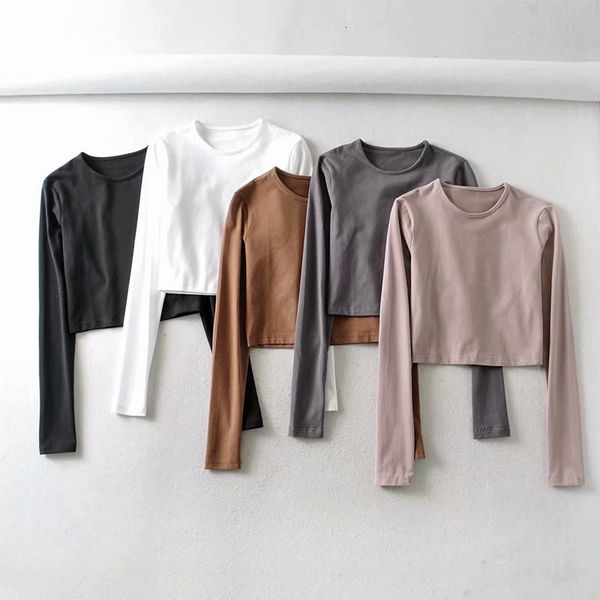 t shirt fitness pure cotton stretch round neck long sleeves women's solid color cropped short tight t-shirt chic female, White
t shirt fitness pure cotton stretch round neck long sleeves women's solid color cropped short tight t-shirt chic female, White