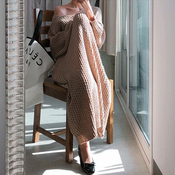 new vintage warm autumn sweater women dress winter long sweater knitted dresses loose maxi oversize lady dresses robe vestidos, Black;gray
new vintage warm autumn sweater women dress winter long sweater knitted dresses loose maxi oversize lady dresses robe vestidos, Black;gray