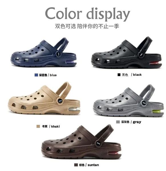 four seasons comfort 5 color slippers real air cushion large size hole shoes sandals, Black
four seasons comfort 5 color slippers real air cushion large size hole shoes sandals, Black