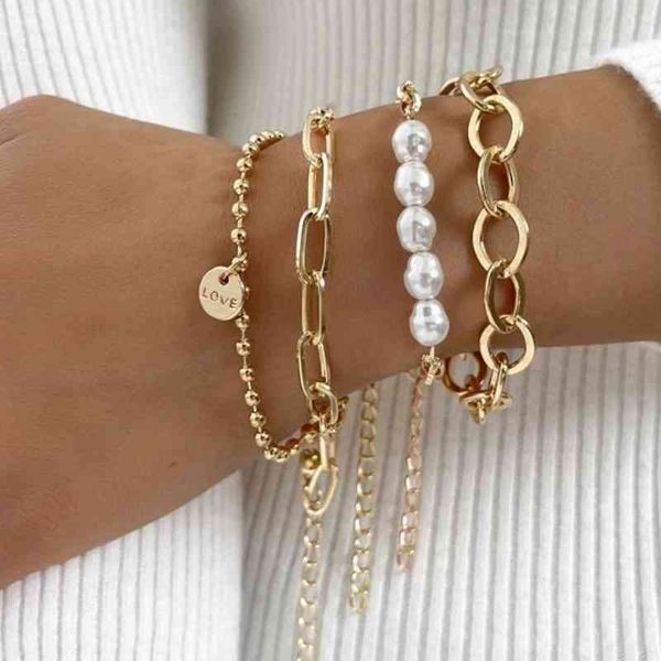 fashion punk bracelets & bangles for women girls pearl chain set boho gold color charm jewelry accessories gifts 2022, Golden;silver
fashion punk bracelets & bangles for women girls pearl chain set boho gold color charm jewelry accessories gifts 2022, Golden;silver