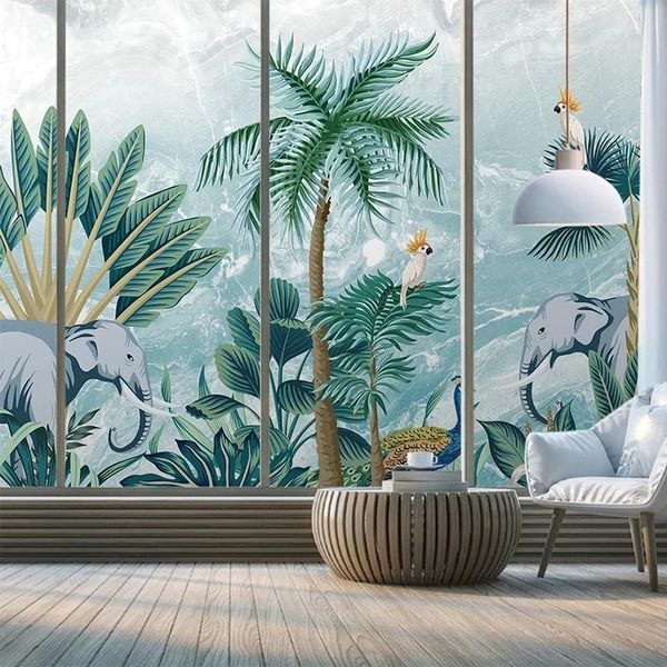 custom self adhesive wallpaper nordic hand painted 3d tropical forest plant elephant marble living room tv sofa bedroom mural wallpapers
custom self adhesive wallpaper nordic hand painted 3d tropical forest plant elephant marble living room tv sofa bedroom mural wallpapers