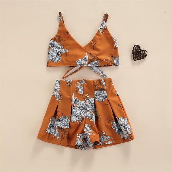 clothing sets 1-6years summer kids baby girls beach vacation 2pcs toddler floral sleeveless lace-up crop +loose shorts, White
clothing sets 1-6years summer kids baby girls beach vacation 2pcs toddler floral sleeveless lace-up crop +loose shorts, White