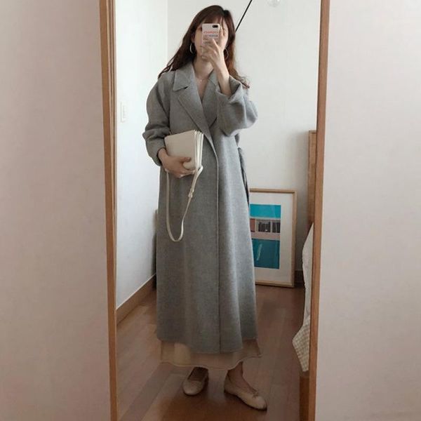 women's wool & blends women overcoat outwear coat long sleeve loose oversized manteau femme hiver elegant autumn winter, Black
women's wool & blends women overcoat outwear coat long sleeve loose oversized manteau femme hiver elegant autumn winter, Black