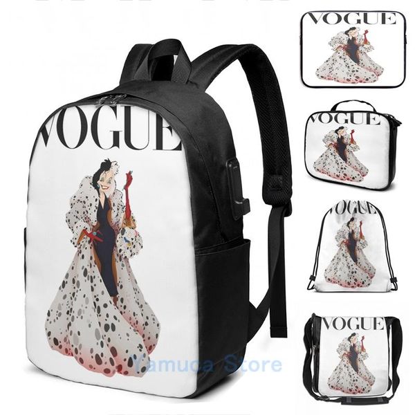 backpack funny graphic print cruella usb charge men school bags women bag travel laptop
backpack funny graphic print cruella usb charge men school bags women bag travel laptop