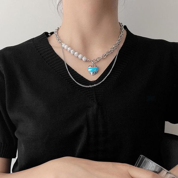 pendant necklaces round beads stitching love letter necklace for women initial choker stainless steel jewelry, Silver
pendant necklaces round beads stitching love letter necklace for women initial choker stainless steel jewelry, Silver