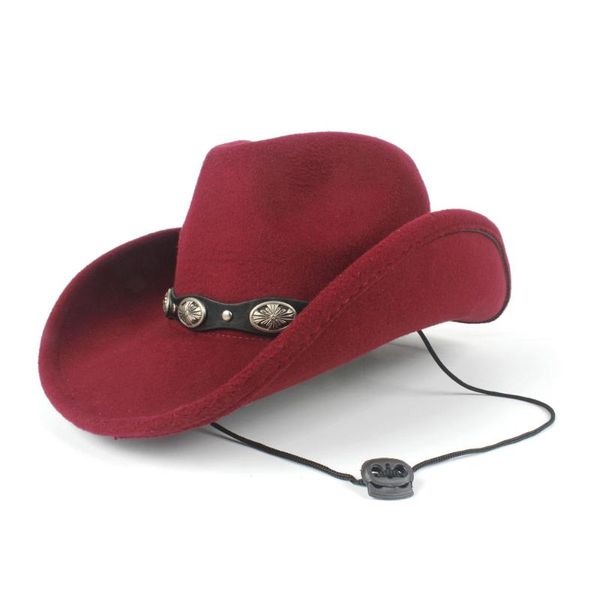 cloches 2021 women men wool hollow western cowboy hat roll-up brim gentleman fedora outblack sombrero hombre jazz cap wind rope, Blue;gray
cloches 2021 women men wool hollow western cowboy hat roll-up brim gentleman fedora outblack sombrero hombre jazz cap wind rope, Blue;gray