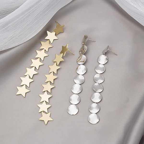 stud fashion round star pendant long tassel earrings for women girls simple style geometric shaped ear jewelry party gifts, Golden;silver
stud fashion round star pendant long tassel earrings for women girls simple style geometric shaped ear jewelry party gifts, Golden;silver