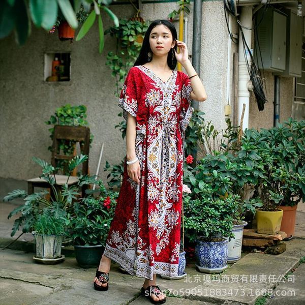 arrival fashion kaftan ethnic women dress rayon maxi vintage tunic boho casual printed long v neck vestidos k925, Black;gray
arrival fashion kaftan ethnic women dress rayon maxi vintage tunic boho casual printed long v neck vestidos k925, Black;gray