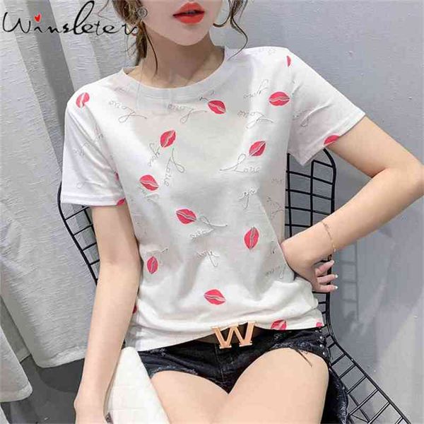 summer european style cotton t-shirt girl o-neck print lips letter women short sleeve loose tees t12818a 210421, White
summer european style cotton t-shirt girl o-neck print lips letter women short sleeve loose tees t12818a 210421, White