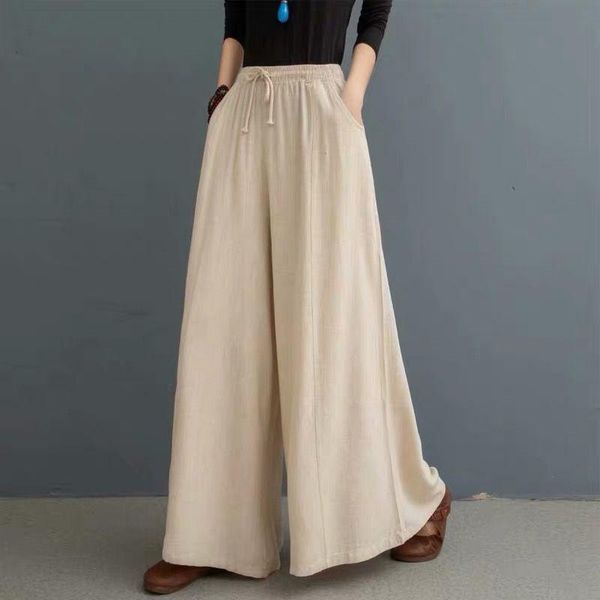 women's pants & capris women casual flare autunm wide leg vintage cotton linen trousers plus size summer skirt 5xl 6xl 7xl, Black;white
women's pants & capris women casual flare autunm wide leg vintage cotton linen trousers plus size summer skirt 5xl 6xl 7xl, Black;white