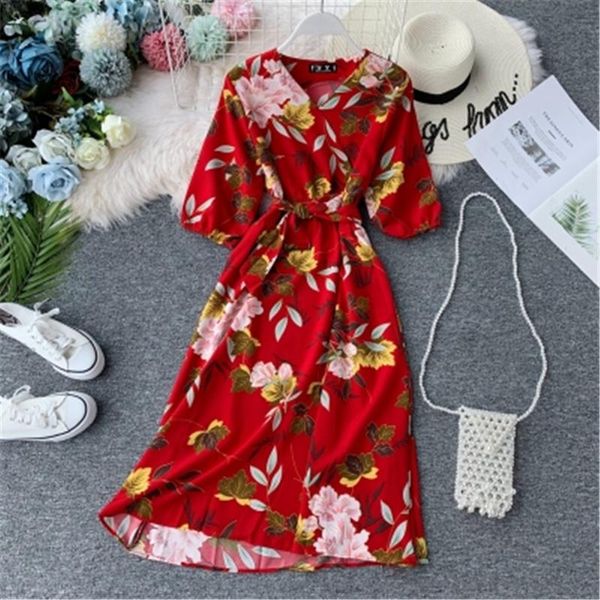 casual dresses boho v neck summer floral print midi long chiffon dress party bandage women evening elegant beach a-line vestidos, Black;gray
casual dresses boho v neck summer floral print midi long chiffon dress party bandage women evening elegant beach a-line vestidos, Black;gray