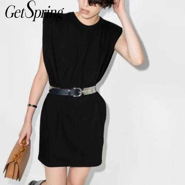 getspring women dress sleeveless padded shoulder vest cotton black white summer es loose casual ladies short es 210601, Black;gray
getspring women dress sleeveless padded shoulder vest cotton black white summer es loose casual ladies short es 210601, Black;gray