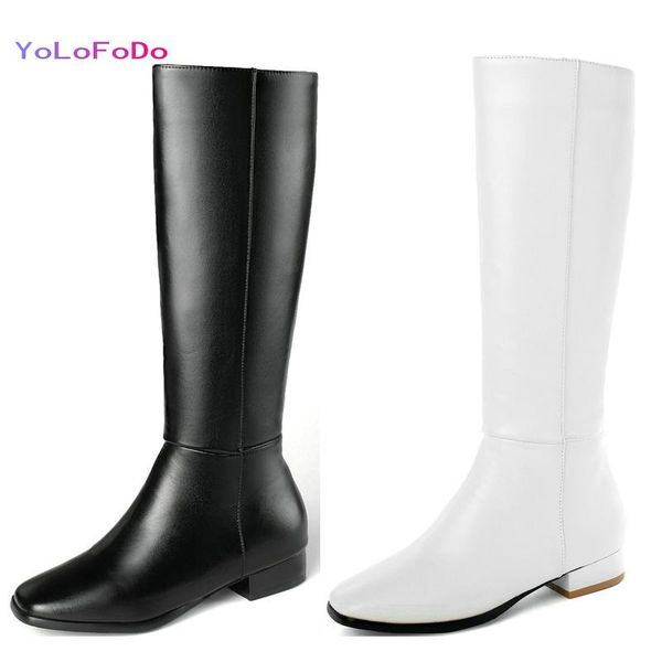 boots pu leather women knee high comfortable low square heel calf side zipper round toe woman's shoes plus size 43, Black
boots pu leather women knee high comfortable low square heel calf side zipper round toe woman's shoes plus size 43, Black