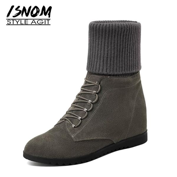 boots isnom booties woman wool ankle cross tied height increasing shoes women zip round toe thick med heels winter 2021, Black
boots isnom booties woman wool ankle cross tied height increasing shoes women zip round toe thick med heels winter 2021, Black
