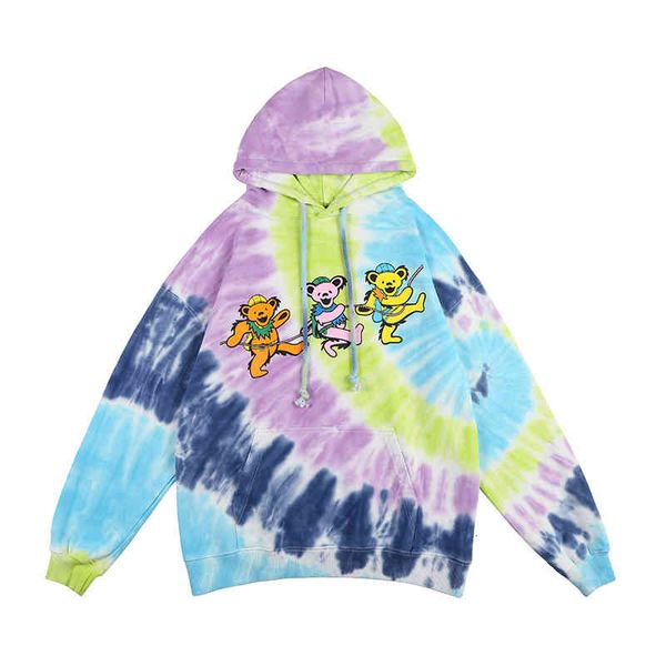 men's t-shirts autumn and winter trendy tie dyed hoodie three little bears loose men jceh, White;black
men's t-shirts autumn and winter trendy tie dyed hoodie three little bears loose men jceh, White;black