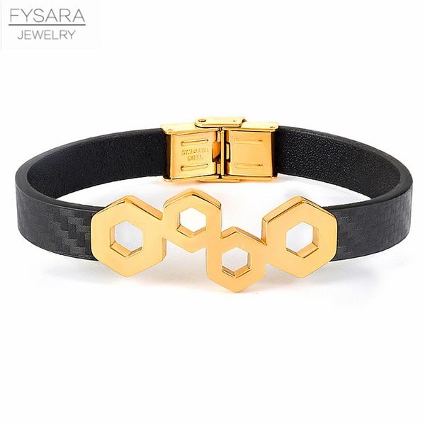 tennis fysara men leather bracelets bangles for women stainless steel hexagon geometry jewelry magnet gold black color, Golden;silver
tennis fysara men leather bracelets bangles for women stainless steel hexagon geometry jewelry magnet gold black color, Golden;silver