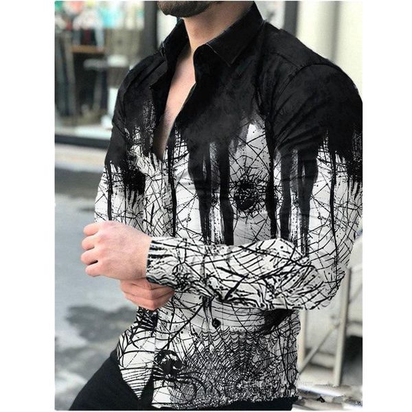 men's casual shirts spring autumn fashion turn-down collar buttoned shirt streetwear digital printing long sleeve black men, White;black
men's casual shirts spring autumn fashion turn-down collar buttoned shirt streetwear digital printing long sleeve black men, White;black