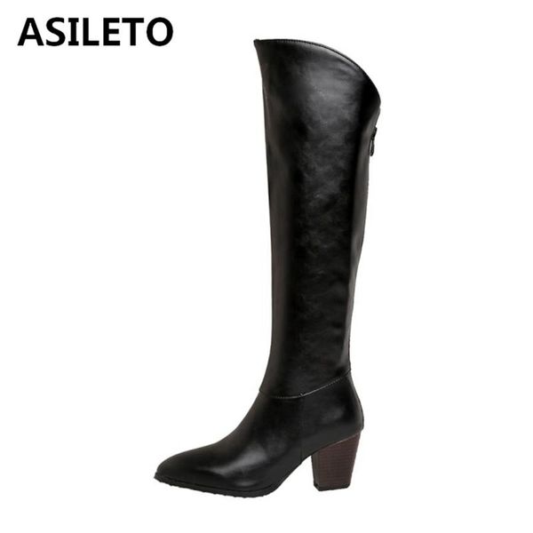 boots asileto autumn women motorcycle knee-high pointed toe square heel pull on zipper big size 33-46 white club party s1945, Black
boots asileto autumn women motorcycle knee-high pointed toe square heel pull on zipper big size 33-46 white club party s1945, Black