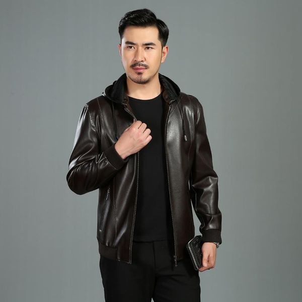 men's fur & faux hooded leather fall 2021 detachable jacket for middle-aged and old fathers, Black
men's fur & faux hooded leather fall 2021 detachable jacket for middle-aged and old fathers, Black