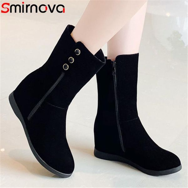 boots smirnova 2021 autumn winter ankle women flock zip round toe 6cm wedges casual shoes short big size, Black
boots smirnova 2021 autumn winter ankle women flock zip round toe 6cm wedges casual shoes short big size, Black