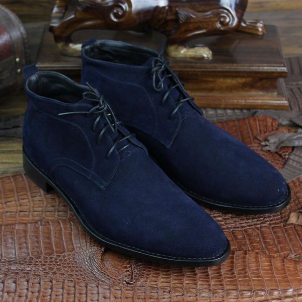 boots goodyear handmade swede leather cow casual grade custom-made shoes calfskin sole custom, Black