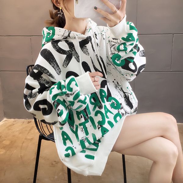 trendy iadies' sweaters hoodies graffiti hooded sweater women autumn and winter 2021 long sleeve loose korean plush top, Black
trendy iadies' sweaters hoodies graffiti hooded sweater women autumn and winter 2021 long sleeve loose korean plush top, Black