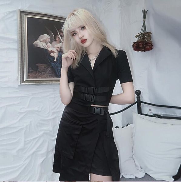 women's blouses & shirts harajuku v-neck school bag buckle loose casual short-sleeved shirt, White
women's blouses & shirts harajuku v-neck school bag buckle loose casual short-sleeved shirt, White