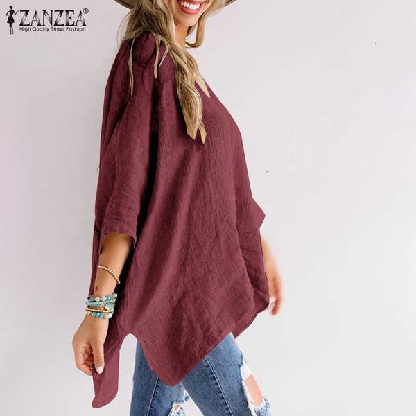 women's blouses & shirts blouses casual 3/4 sleeve fashion asymmetrical split female solid blusas oversized chemis 7il9, White
women's blouses & shirts blouses casual 3/4 sleeve fashion asymmetrical split female solid blusas oversized chemis 7il9, White