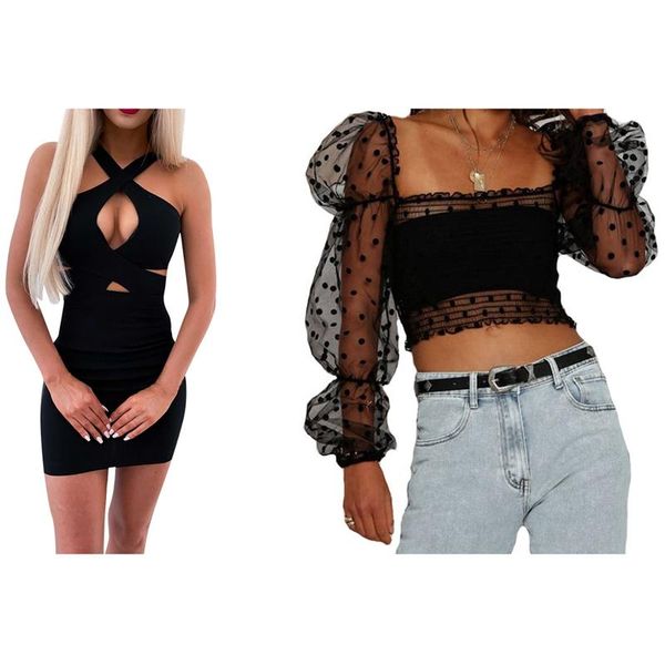casual dresses women's stitching perspective mesh wear sunscreen t-shirt black & cross hollow bag hip mini dress, Black;gray
casual dresses women's stitching perspective mesh wear sunscreen t-shirt black & cross hollow bag hip mini dress, Black;gray