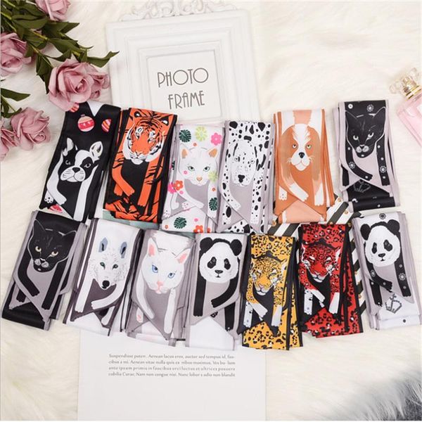 scarves animal print scarf ladies luxury fashion tied bag handle small silk headscarf bs15, Blue;gray
scarves animal print scarf ladies luxury fashion tied bag handle small silk headscarf bs15, Blue;gray