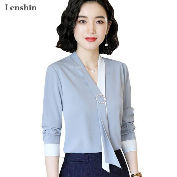women's blouses & shirts lenshin v-neck collar tie for women blouse with bow work wear office lady female chemise loose fashion style, White
women's blouses & shirts lenshin v-neck collar tie for women blouse with bow work wear office lady female chemise loose fashion style, White