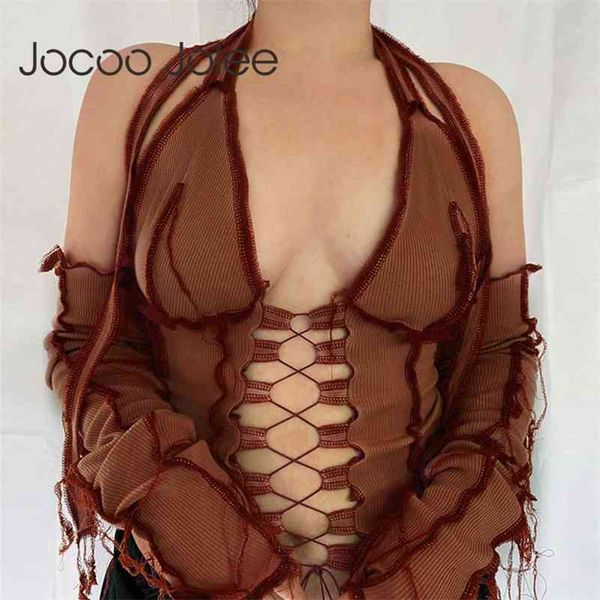 women summer vintage hollow lace halter bandage long sleeve t-shirt backless tassel solid navel 210416, White
women summer vintage hollow lace halter bandage long sleeve t-shirt backless tassel solid navel 210416, White