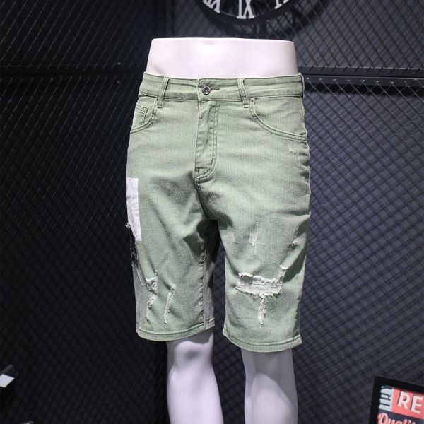 men's jeans summer hole green denim fashionable men's shorts straight-line patch design at knee time casual vacation with beach zi, Blue
men's jeans summer hole green denim fashionable men's shorts straight-line patch design at knee time casual vacation with beach zi, Blue
