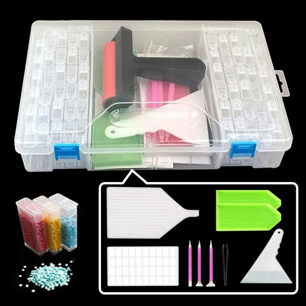 diamond painting tools sets with 64/56/42/28 cells plastic storage box funnel stickers etc kit for embroidery
diamond painting tools sets with 64/56/42/28 cells plastic storage box funnel stickers etc kit for embroidery