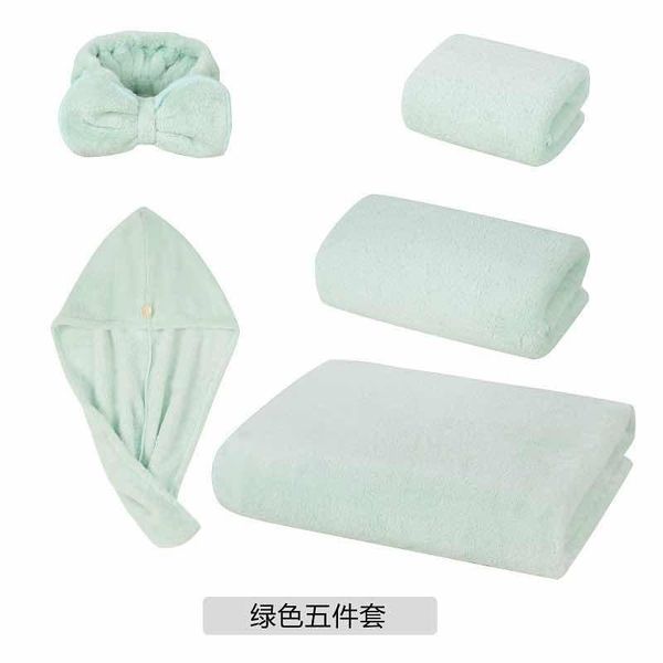 towel coral fleece soft absorbent bath set, dry hair cap, band, and hand combination five-piece set
towel coral fleece soft absorbent bath set, dry hair cap, band, and hand combination five-piece set
