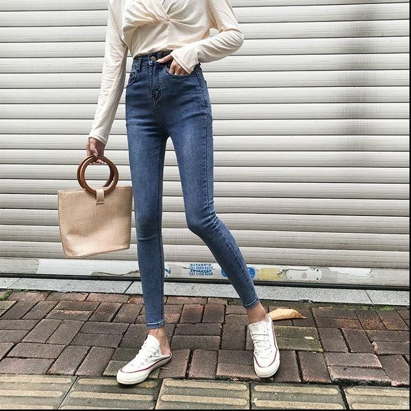 autumn jeans for women high elastic plus size stretch female washed mid waist denim skinny pencil pants trousers, Blue
autumn jeans for women high elastic plus size stretch female washed mid waist denim skinny pencil pants trousers, Blue