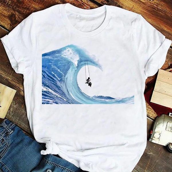 fashion 90s cartoon wave beach women t shirt mujer camisetas summer tshirts clothes graphic lady female tee, White
fashion 90s cartoon wave beach women t shirt mujer camisetas summer tshirts clothes graphic lady female tee, White